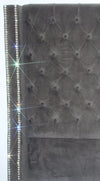 Charcoal Grey Headboard Diamond Head Upholstery Tack