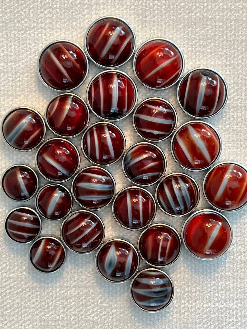 Red Tiger Eye Cabochon Stone Diamond Head Upholstery Tack