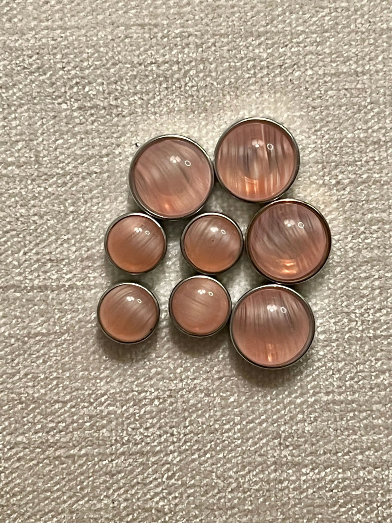 Rose Quartz Cabochon Stone Diamond Head Upholstery Tack