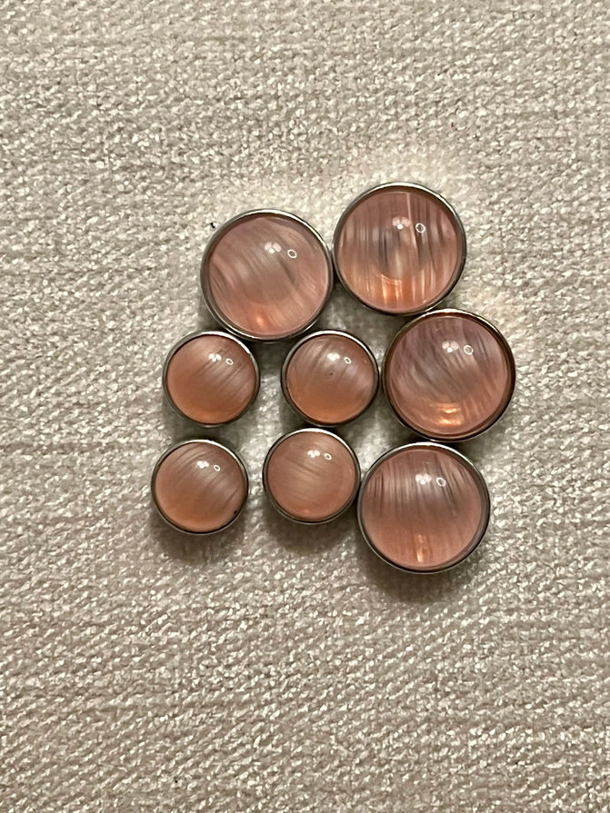 Rose Quartz Cabochon Stone Diamond Head Upholstery Tack