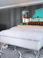 White Leather Bench Furniture Diamond Head Upholstery Tack